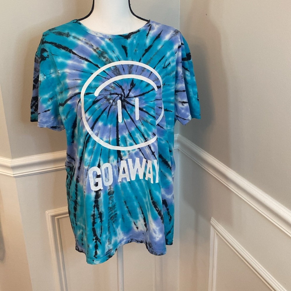 Hot Topic Tie Dye Go Away T-shirt size Large tee skater graphic